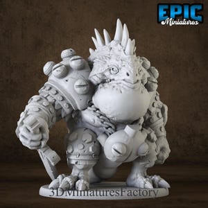 Miniature | Bulky Lizard Bandit - DnD Miniature for Tabletop Games - Premium dnd Miniature - Dungeons and Dragons - 3D Printed - Big Mini