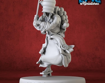 Basket Monk Attacking Miniature – Resin Figure for DnD and Tabletop RPGs