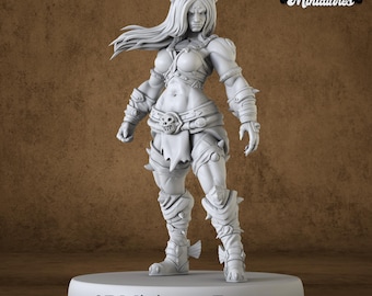 Miniature | Orc Tiefling Female - DnD Miniature for Tabletop Games - Premium dnd Miniature Dungeons and Dragons 3D Printed