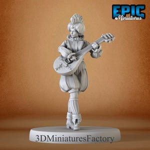 Miniature | Bard Adventurer Female - DnD Miniature for Tabletop Games - Premium dnd Miniature - Dungeons and Dragons - 3D Printed