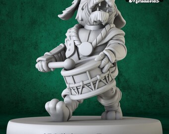 Dog Folk Tribe Barde Miniatur - 3D gedruckte Harzfigur für DnD und Tabletop-Rollenspiele