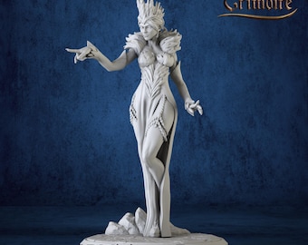Miniature | Snow Queen Sylvara Frostheart - DnD Miniature for Tabletop Games - Premium dnd Miniature - Dungeons and Dragons - 3D Printed