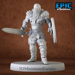 Miniature | Barbarian Viking Warrior - DnD Miniature for Tabletop Games - Premium dnd Miniature - Dungeons and Dragons - 3D Printed