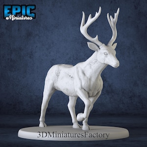 Deer Miniature: 3D Printed Resin Figure for D&D Tabletop Games