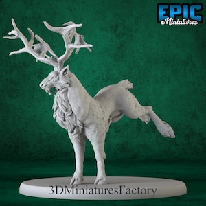 Miniature | Deer King Running - DnD Miniature for Tabletop Games - Premium dnd Miniature - Dungeons and Dragons - 3D Printed