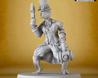 Miniature Sir Gooselot Pistol -  D&D for Tabletop Games: 3D Printed 28–40mm scale