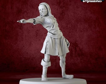 Zombie Miniature | Pointing Undead Villager NPC | 28mm-40mm | Resin 3D Printed D&D Pathfinder Mini