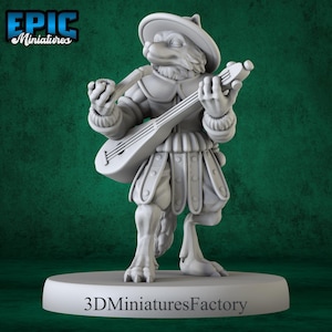Miniature | Fox Folk Tribe Bard - DnD Miniature for Tabletop Games - Premium dnd Miniature - Dungeons and Dragons - 3D Printed
