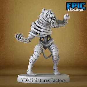 Miniature | Gnoll Mummy Angry - DnD Miniature for Tabletop Games - Premium dnd Miniature - Dungeons and Dragons - 3D Printed