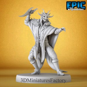 Adepte du culte à cornes avec lame en croissant — Miniature D&D en résine