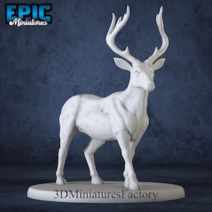Miniature  Deer - D&D for Tabletop Games: 3D Printed 28–40mm scale