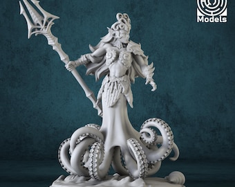 Miniatura Fantasy Artigianale: Pinup Sirena Merfolk Per Dungeons And Dragons