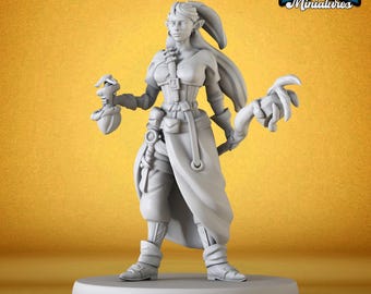 女性エルフ・ドルイド | 28mm 32mm 35mm 38mm 40mm | テーブルトップRPG | DnD | ファンタジーミニチュア