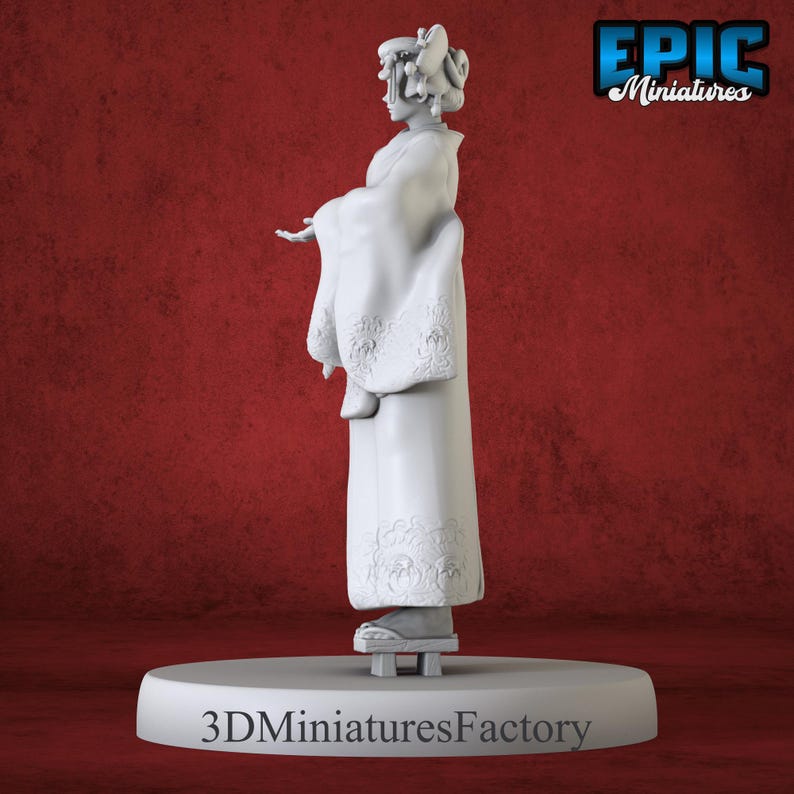 Miniature Geisha Player Dnd Miniature for Tabletop Games