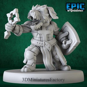 Miniature | Dog Folk Tribe Cleric - DnD Miniature for Tabletop Games - Premium dnd Miniature - Dungeons and Dragons - 3D Printed
