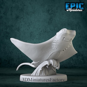 Miniature | Stingray Jumping - DnD Miniature for Tabletop Games - Premium dnd Miniature - Dungeons and Dragons - 3D Printed