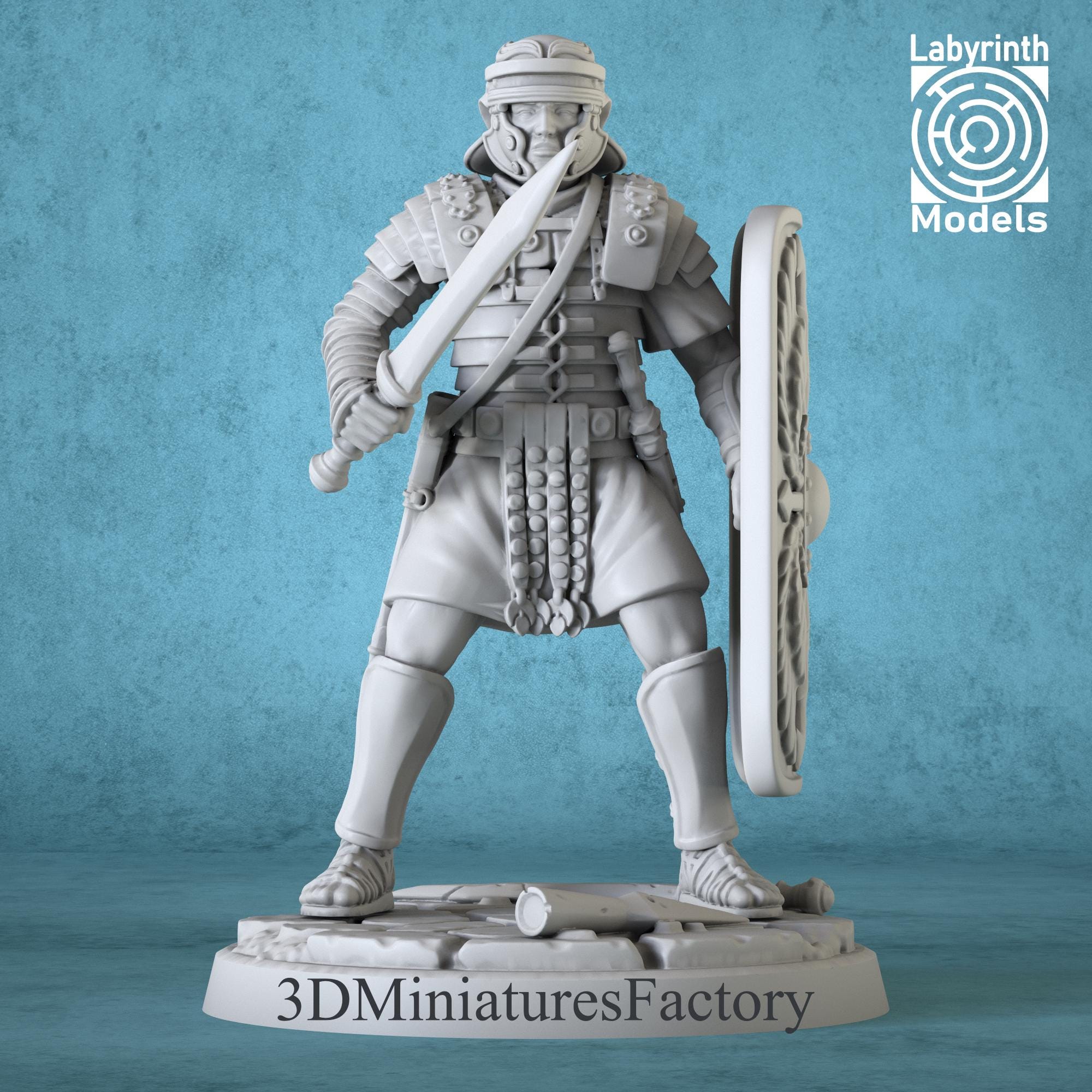 Miniature | Roman  Legionary with Manica 1 - DnD Miniature for Tabletop Games - Premium dnd Miniature - Dungeons and Dragons 3D Printed