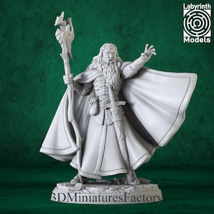 Miniature | Wizard Merlin - DnD Miniature for Tabletop Games - Premium dnd Miniature - Dungeons and Dragons - 3D Printed