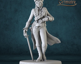 Miniature | Pirate Elara  - DnD Miniature for Tabletop Games - Premium dnd Miniature - Dungeons and Dragons - 3D Printed