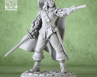 Miniature | Musketeer Rochefort - DnD Miniature for Tabletop Games - Premium dnd Miniature - Dungeons and Dragons - 3D Printed