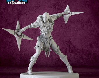 Miniature | Moon Cultis Attack Woman - Resin Figure for DnD and Tabletop RPGs
