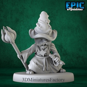 Miniature | Cat Folk Tribe Wizard - DnD Miniature for Tabletop Games - Premium dnd Miniature - Dungeons and Dragons - 3D Printed