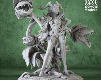 Elf Druid Female – 3D-geprinte DnD-miniatuur voor tabletop-RPG