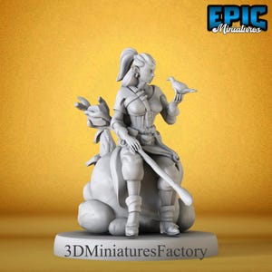 Miniature | Elven Earth Druid Bird - DnD Miniature for Tabletop Games - Premium dnd Miniature - Dungeons and Dragons - 3D Printed