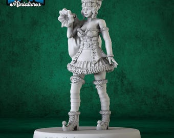 Female Christmas Elf Miniature | Holiday Elf Girl | 28mm 32mm | UNPAINTED Resin | DnD 5E Pathfinder