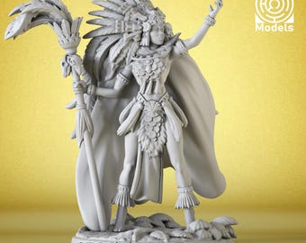 Miniatur | Priestess - Aztlan Dynastie - DnD Miniatur für Tabletop Spiele - Premium dnd Miniatur - Dungeons and Dragons 3D Gedruckt
