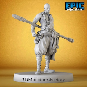Miniature | Shaolin Monk - Player DnD Miniature for Tabletop Games - Premium dnd Miniature - Dungeons and Dragons