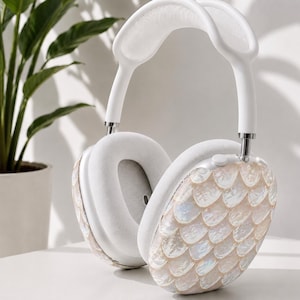 Mother of Pearl AirPods Max Cover, Iridescent Shell Headphone Skin, Coastal Chic Accessory