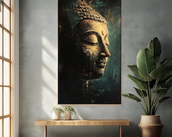 Buddha Wall Painting : Zen Meditation Art, Floating Frame Painting Look Wall Art