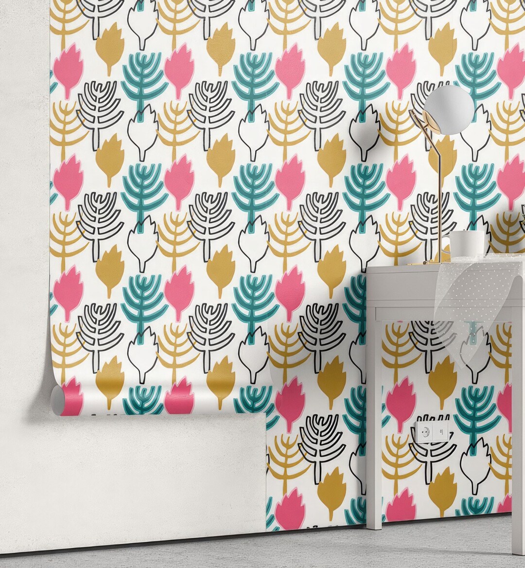 Leaves Wallpaper-temporary Wallpaper-peel and Stick Wallpaper-leaf Wall ...