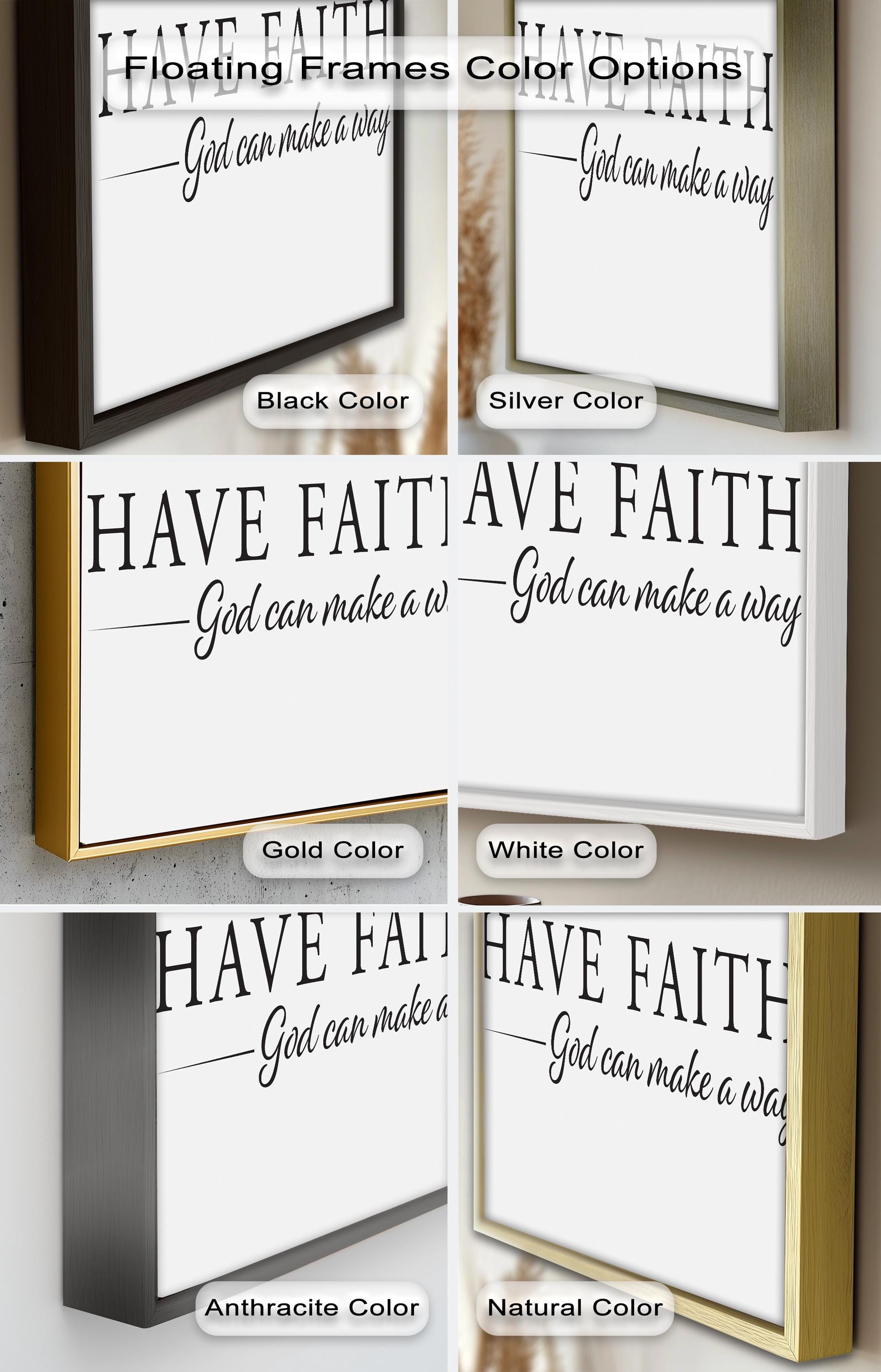 Faith Wall Art : Inspirational Christian Décor With Floating Frame Oil ...