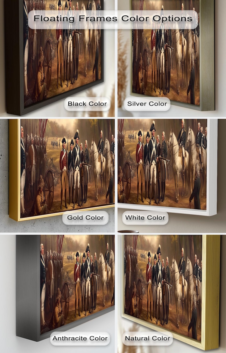 Rustic patriotic wall decor featuring an American Revolutionary War battlefield moment.