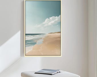 Gerahmtes Strand Wandbild: Küstenlandschaft Wandkunst Gemälde Look Wandkunst