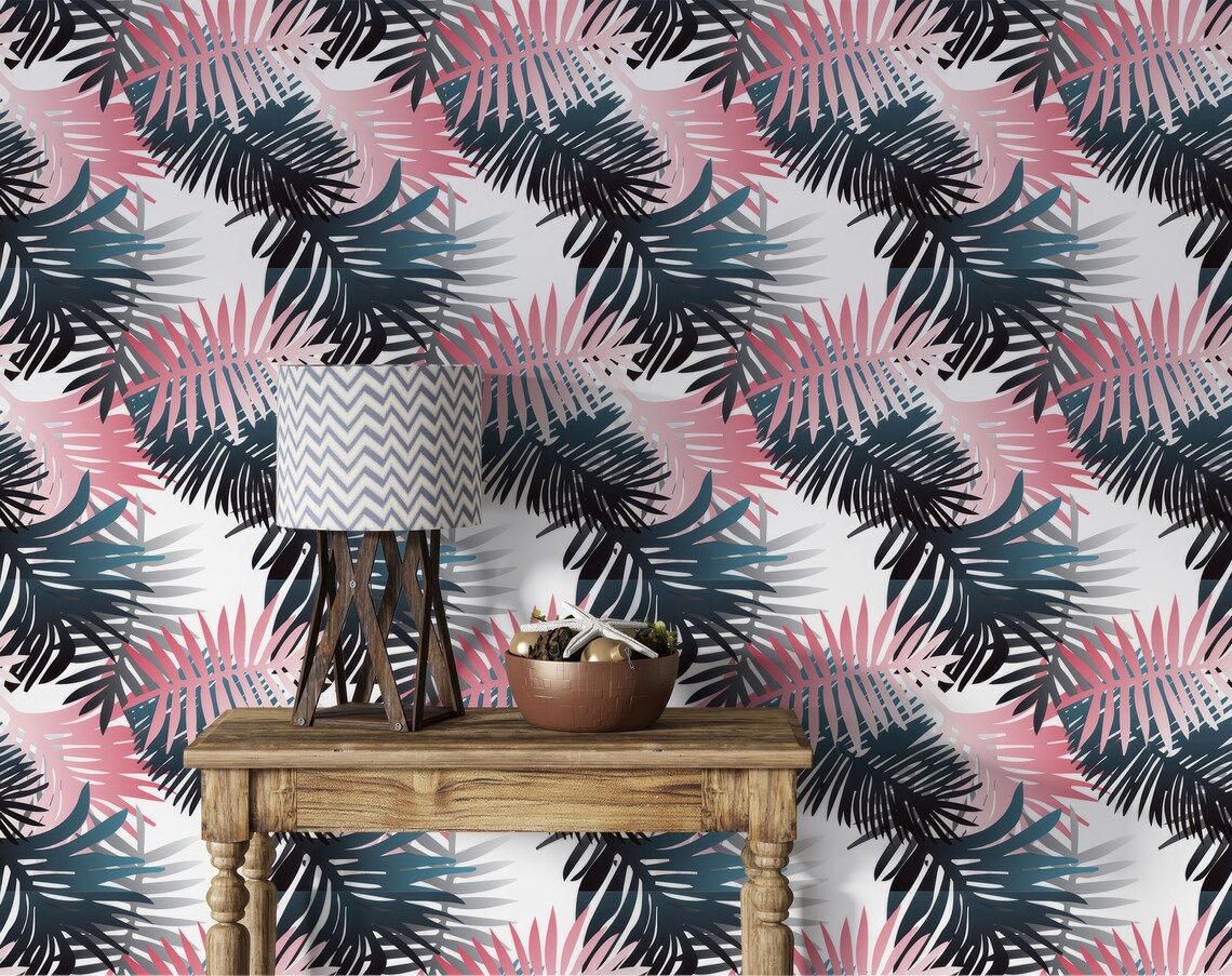 Leaves Wallpaper-temporary Wallpaper-peel and Stick Wallpaper-leaf Wall ...