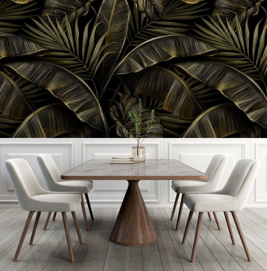Bold Dark Floral Wallpaper Elegant Addition to Any Room Dark Flower ...