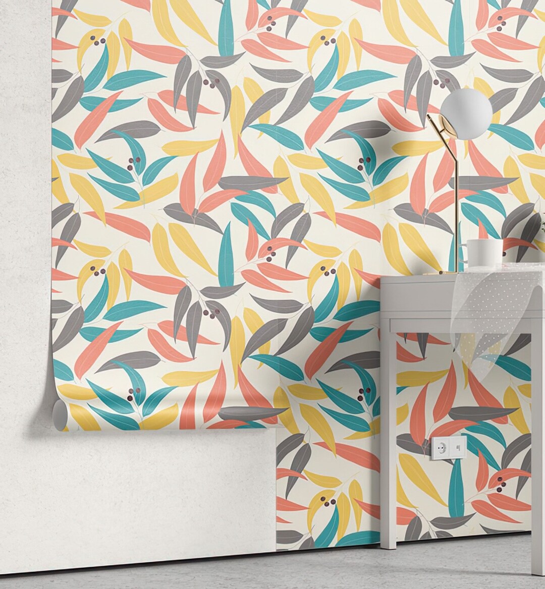Leaves Wallpaper-temporary Wallpaper-peel and Stick Wallpaper-leaf Wall ...