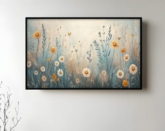 Framed Wildflower Wall Painting : Rustic Floral Wall Art Painting Look Wall Art