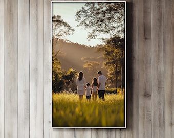 Personalisierte Familienfoto-Leinwand, Benutzerdefinierte Leinwand Wandkunst, Benutzerdefinierte Fotodruck Geschenk, Familienporträt-Wand-Dekor-Malerei-Wandkunst