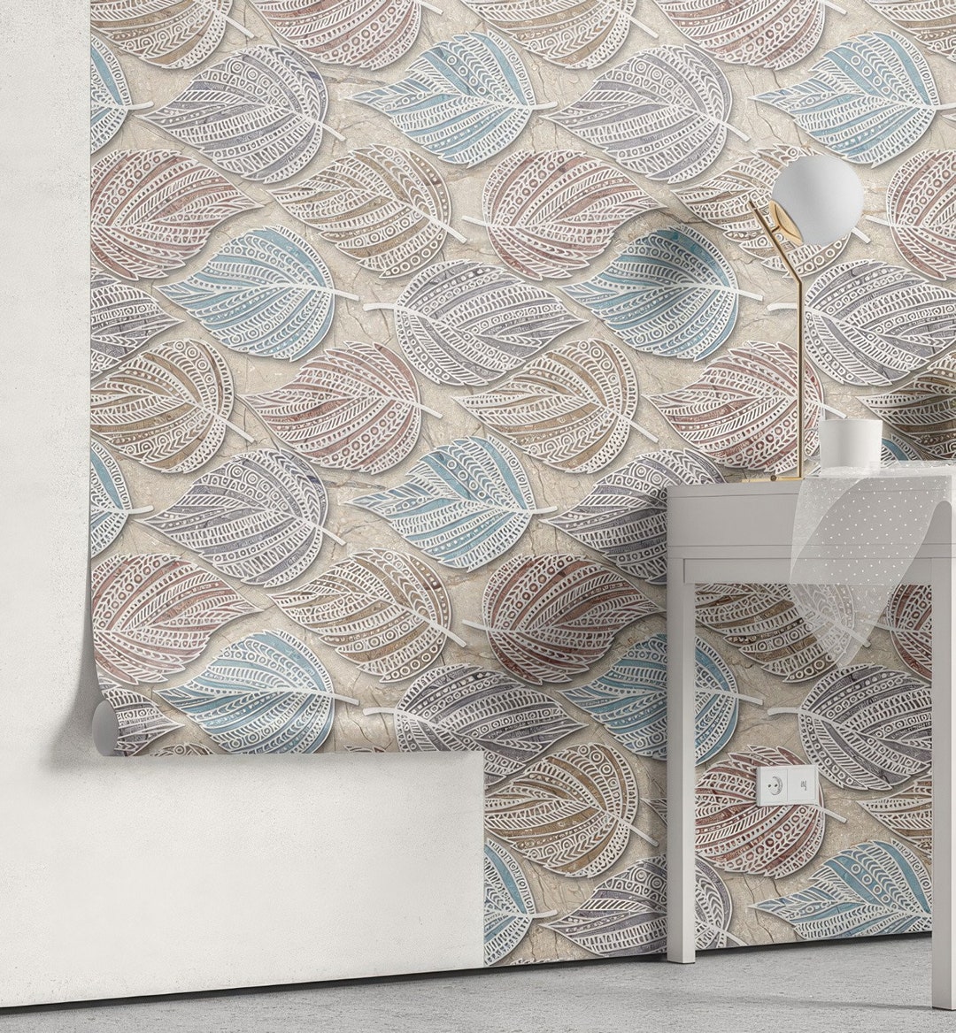 Leaves Wallpaper-temporary Wallpaper-peel and Stick Wallpaper-leaf Wall ...