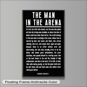 The Man in the Arena Wood Wall Art: Theodore Roosevelt Quote Painting Look Wall Art, Minimalist Wall Art