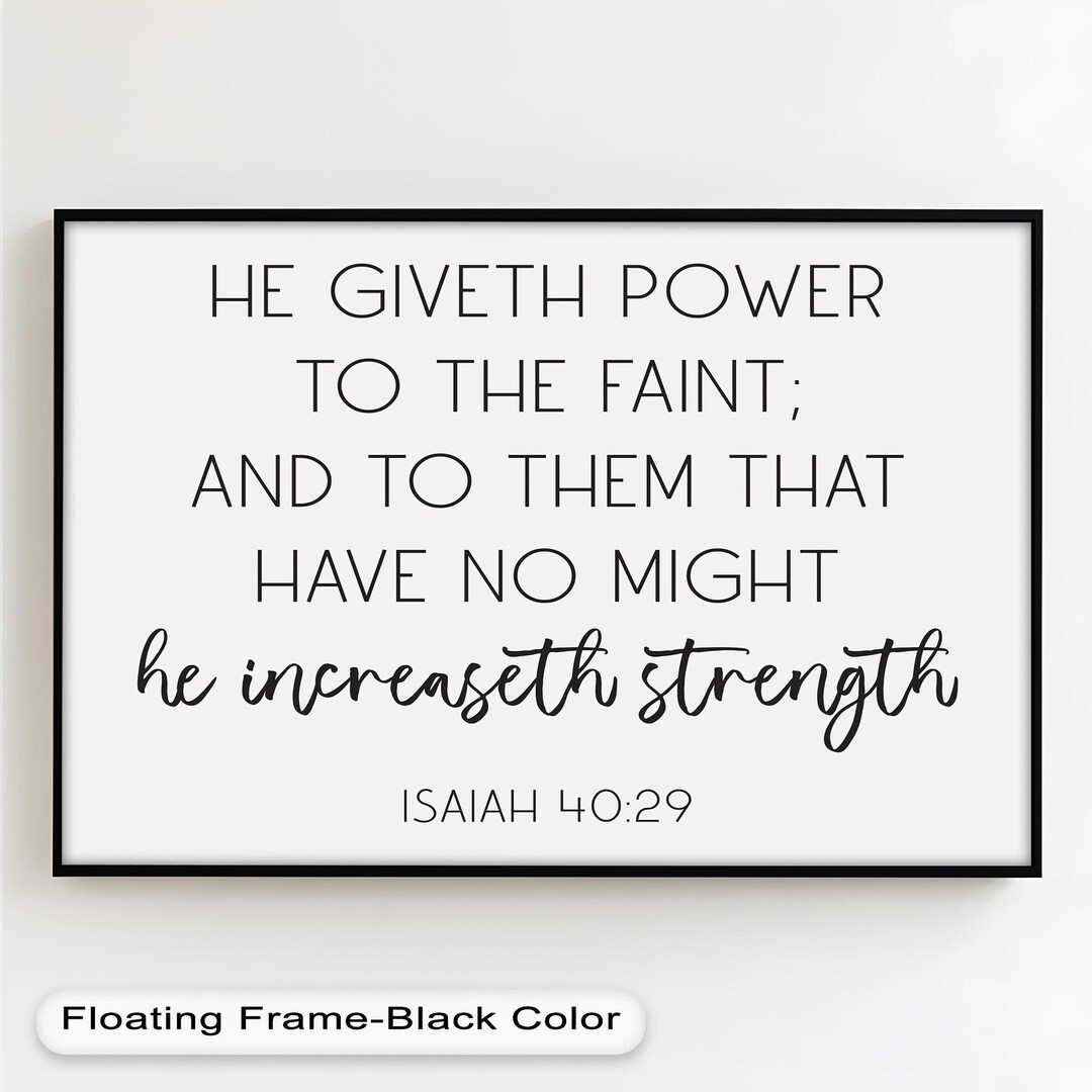 Isaiah 40:29 Scripture Wood Wall Art, Bible Verse Canvas Art - Etsy