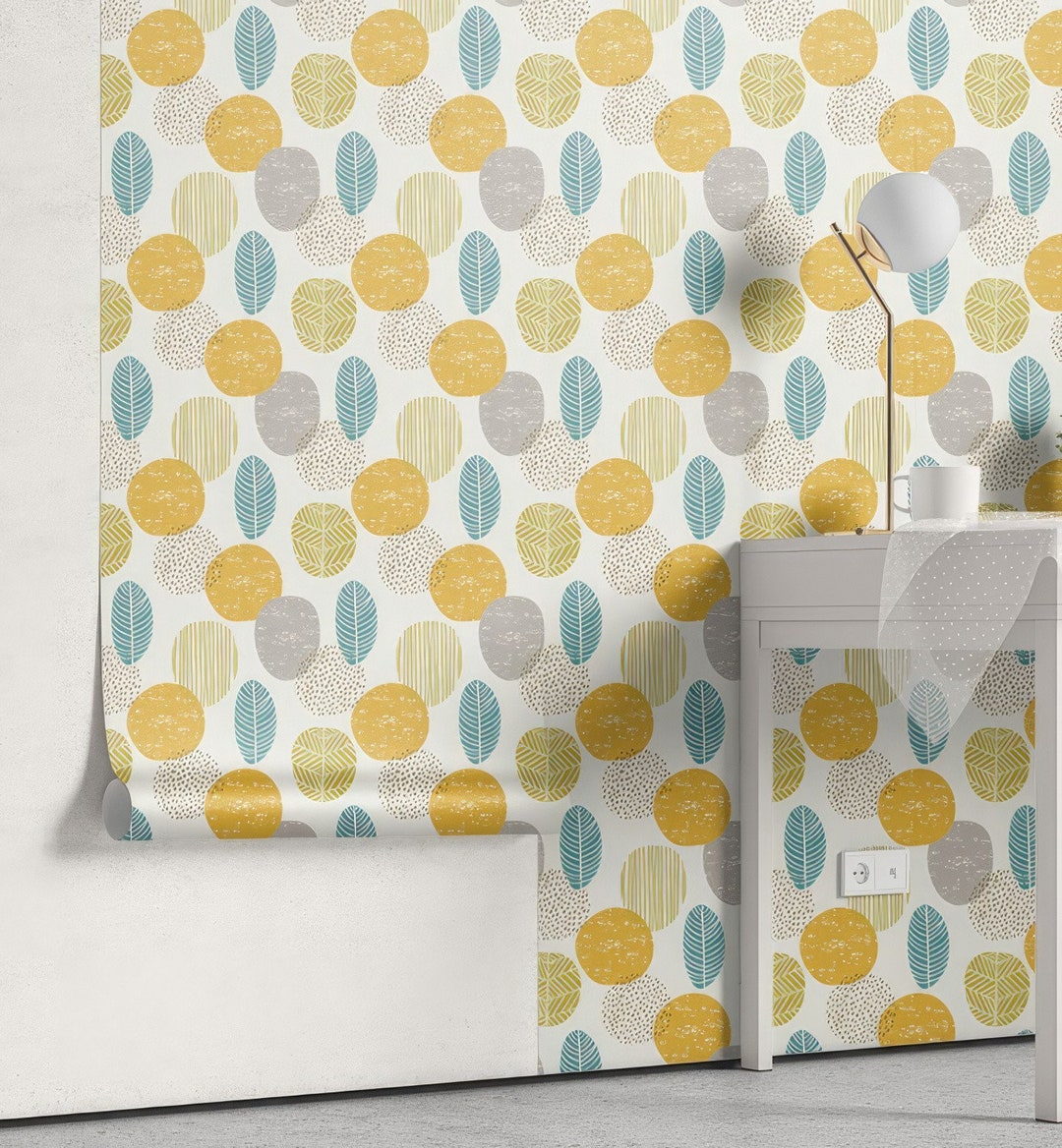 Leaves Wallpaper-temporary Wallpaper-peel and Stick Wallpaper-leaf Wall ...