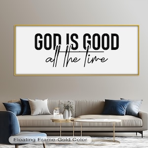 Arte mural &quot;Dios es bueno siempre&quot;, impresión panorámica cristiana, decoración inspiradora de las Escrituras, letrero religioso para el hogar, regalo de fe