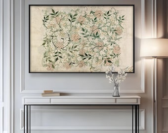 Framed Floral Wall Painting : Vintage Botanical Wall Art Painting Look Wall Art, Mothers Day Gift
