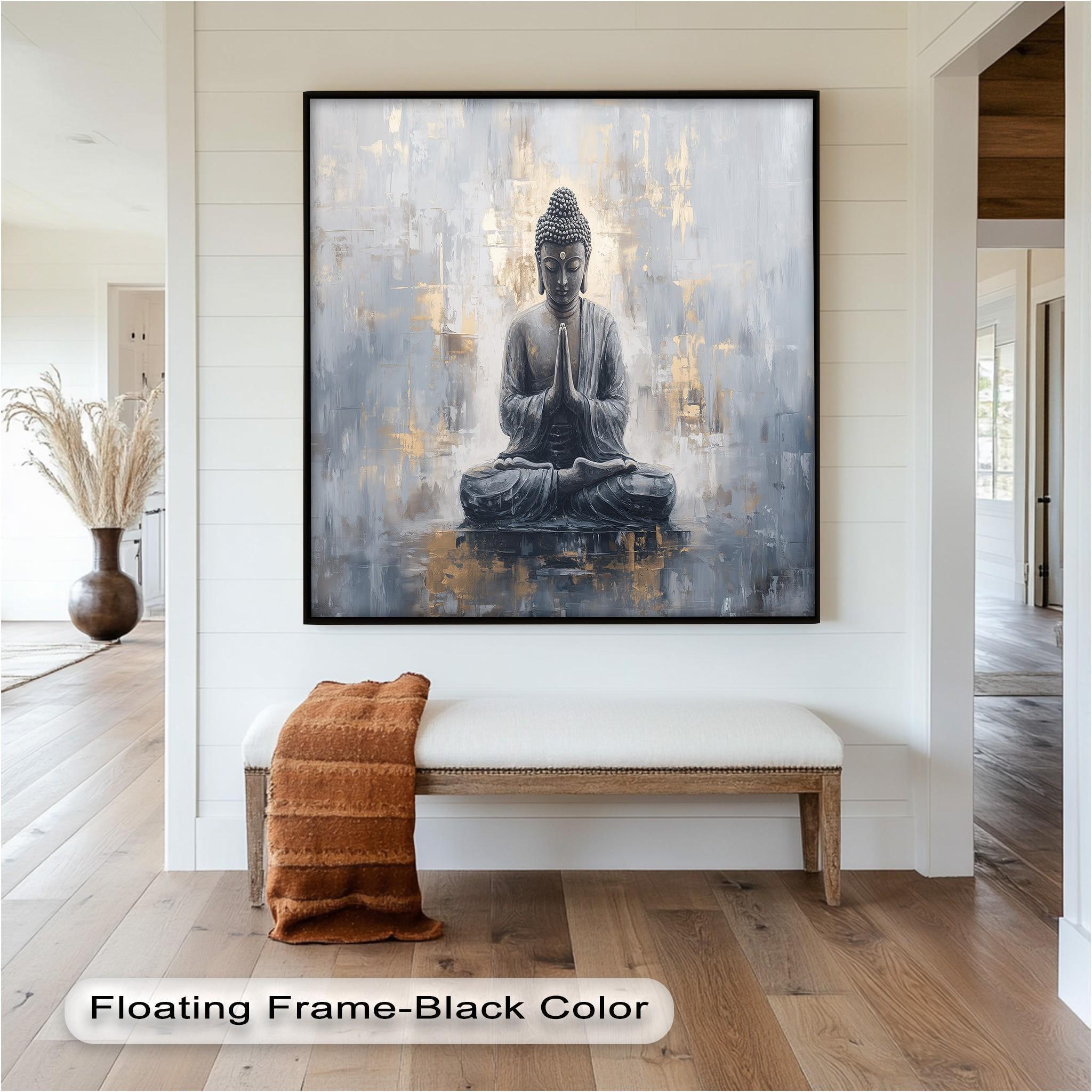 Framed Buddha Wall Painting : Zen Asian Decor Painting Look Wall