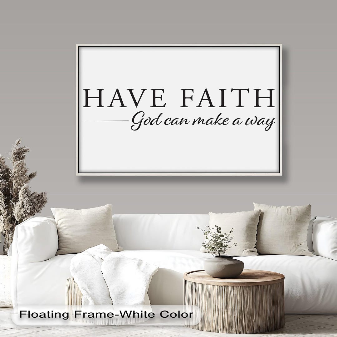 Faith Wall Art : Inspirational Christian Décor With Floating Frame ...
